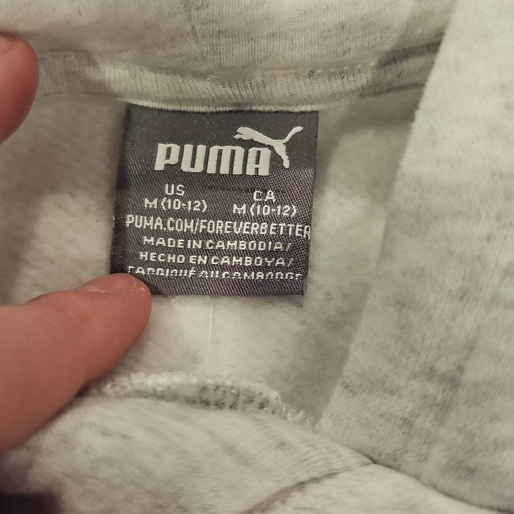 N Gray Puma Sweat Shirt Size M-10/12 - Picture 3 of 9
